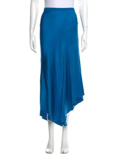 Pre-owned Anine Bing Silk Long Skirt In Blue
