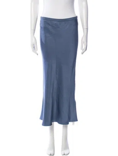 Pre-owned Anine Bing Silk Long Skirt In Blue