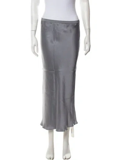 Pre-owned Anine Bing Silk Long Skirt In Grey