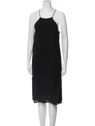 Pre-owned Anine Bing Silk Midi Length Dress In Black
