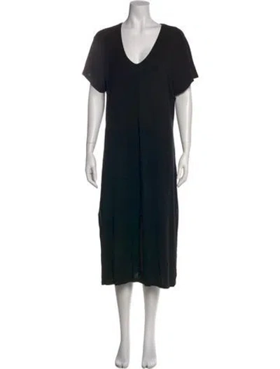 Pre-owned Anine Bing Silk Midi Length Dress In Black