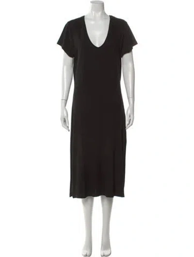 Pre-owned Anine Bing Silk Midi Length Dress In Black