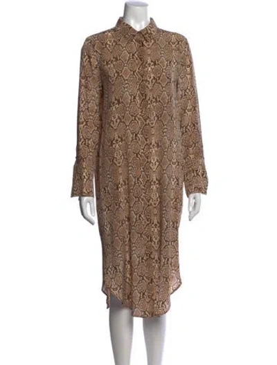 Pre-owned Anine Bing Silk Midi Length Dress In Neutral