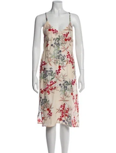 Pre-owned Anine Bing Silk Midi Length Dress In Red