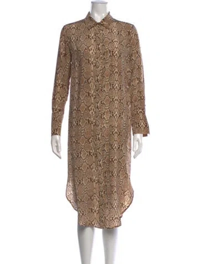 Pre-owned Anine Bing Silk Midi Length Dress W/ Tags In Neutrals