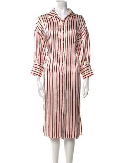 Pre-owned Anine Bing Silk Midi Length Dress In White