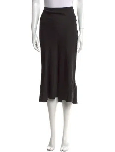 Pre-owned Anine Bing Silk Midi Length Skirt In Black