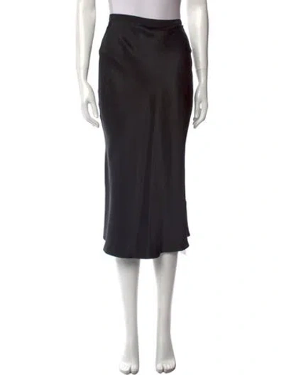 Pre-owned Anine Bing Silk Midi Length Skirt In Black