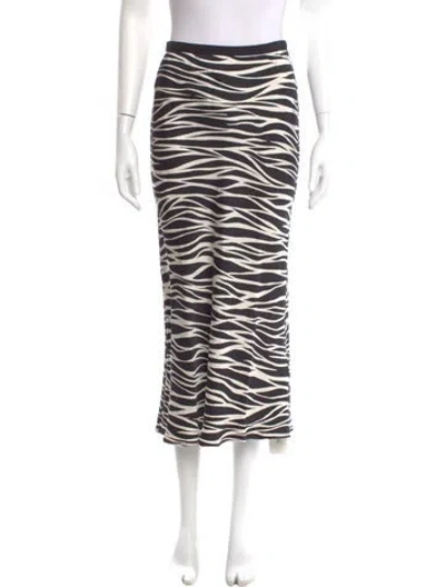 Pre-owned Anine Bing Silk Midi Length Skirt In Black