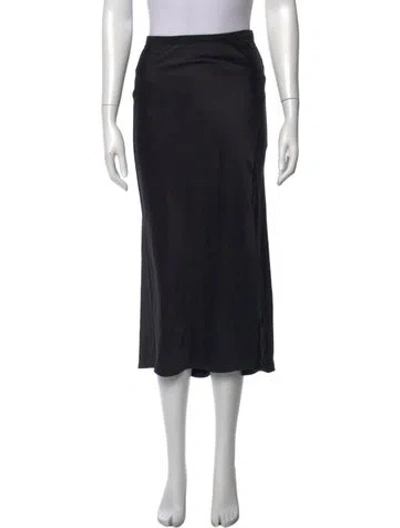 Pre-owned Anine Bing Silk Midi Length Skirt In Black