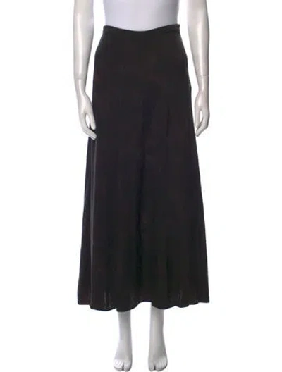 Pre-owned Anine Bing Silk Midi Length Skirt In Black