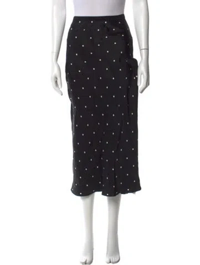 Pre-owned Anine Bing Silk Midi Length Skirt In Black