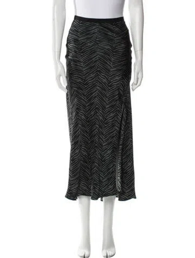 Pre-owned Anine Bing Silk Midi Length Skirt In Black
