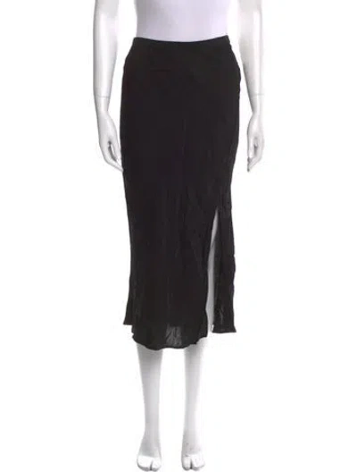 Pre-owned Anine Bing Silk Midi Length Skirt In Black
