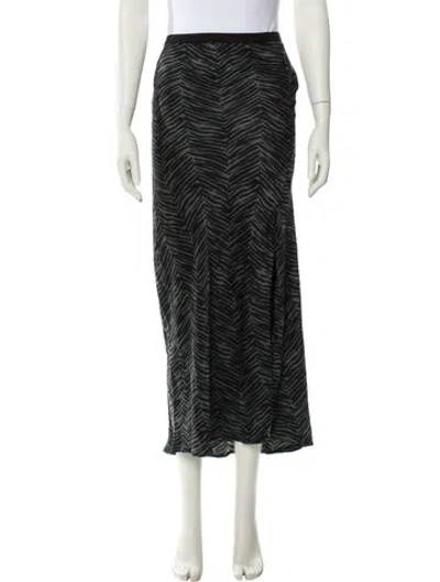 Pre-owned Anine Bing Silk Midi Length Skirt In Black