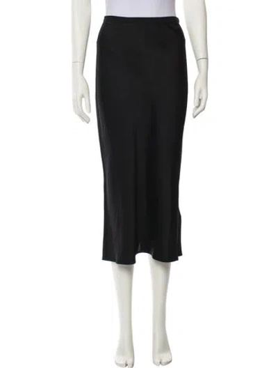 Pre-owned Anine Bing Silk Midi Length Skirt In Black