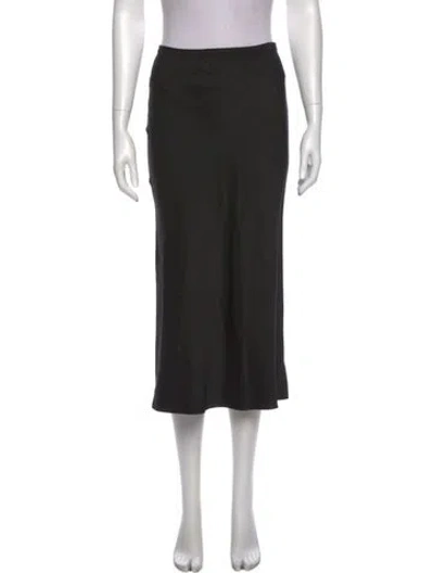 Pre-owned Anine Bing Silk Midi Length Skirt In Black