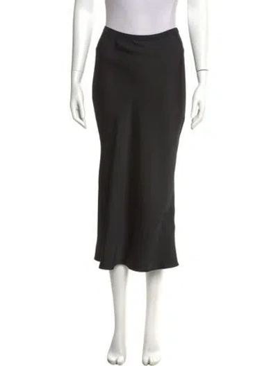 Pre-owned Anine Bing Silk Midi Length Skirt In Black
