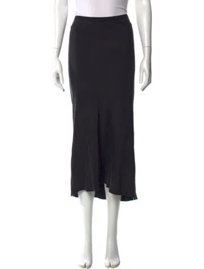 Pre-owned Anine Bing Silk Midi Length Skirt In Black