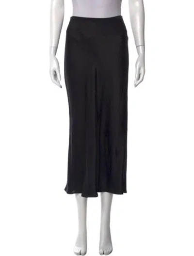 Pre-owned Anine Bing Silk Midi Length Skirt In Black