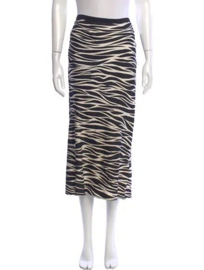 Pre-owned Anine Bing Silk Midi Length Skirt In Black