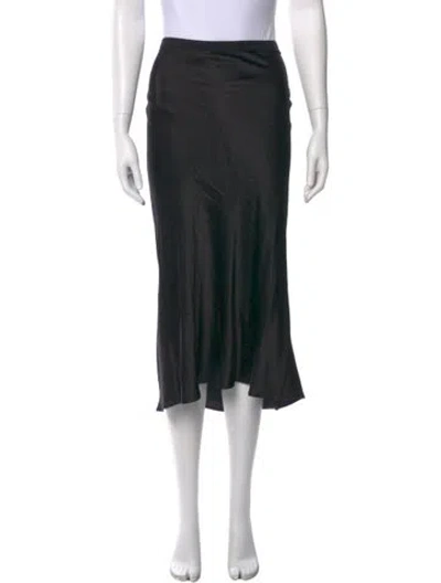 Pre-owned Anine Bing Silk Midi Length Skirt In Black