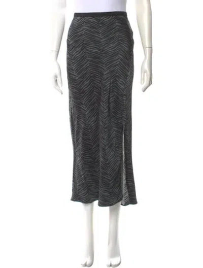 Pre-owned Anine Bing Silk Midi Length Skirt In Black