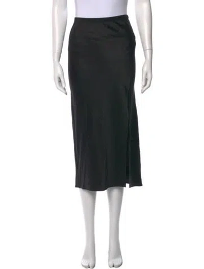 Pre-owned Anine Bing Silk Midi Length Skirt In Black