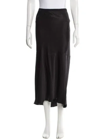 Pre-owned Anine Bing Silk Midi Length Skirt In Black