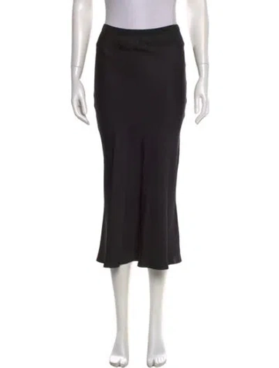 Pre-owned Anine Bing Silk Midi Length Skirt In Black
