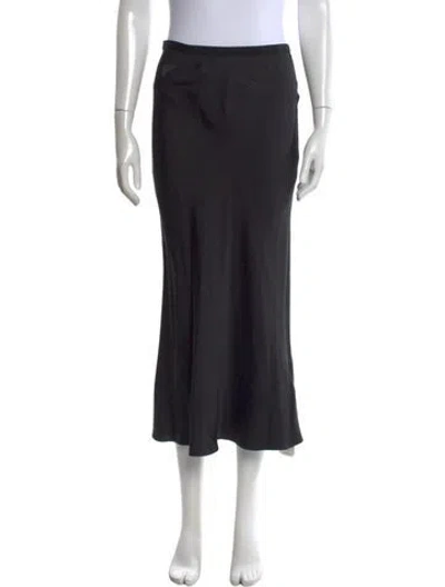 Pre-owned Anine Bing Silk Midi Length Skirt In Black