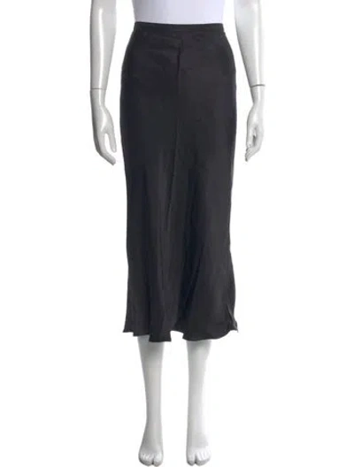 Pre-owned Anine Bing Silk Midi Length Skirt In Black