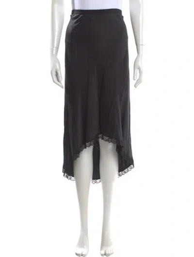 Pre-owned Anine Bing Silk Midi Length Skirt In Black