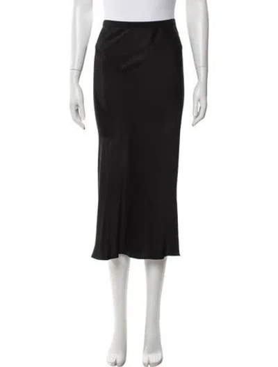Pre-owned Anine Bing Silk Midi Length Skirt In Black