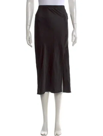 Pre-owned Anine Bing Silk Midi Length Skirt In Black
