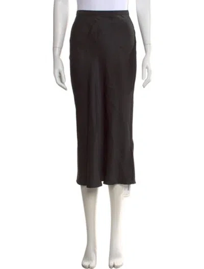 Pre-owned Anine Bing Silk Midi Length Skirt In Black