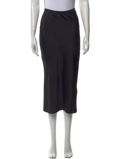 Pre-owned Anine Bing Silk Midi Length Skirt In Black