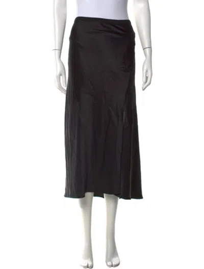 Pre-owned Anine Bing Silk Midi Length Skirt In Black