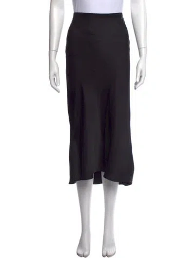 Pre-owned Anine Bing Silk Midi Length Skirt In Black