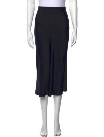 Pre-owned Anine Bing Silk Midi Length Skirt In Black