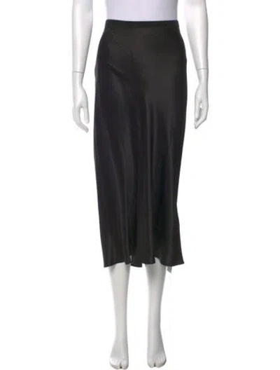 Pre-owned Anine Bing Silk Midi Length Skirt In Black