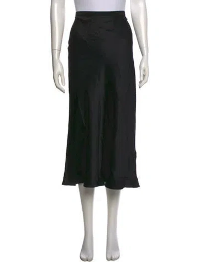 Pre-owned Anine Bing Silk Midi Length Skirt In Black