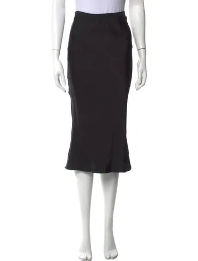 Pre-owned Anine Bing Silk Midi Length Skirt In Black