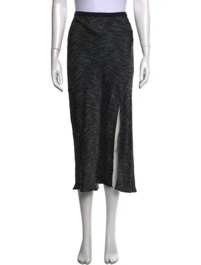 Pre-owned Anine Bing Silk Midi Length Skirt In Black