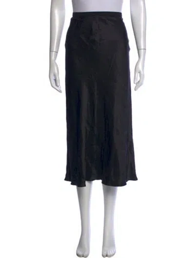Pre-owned Anine Bing Silk Midi Length Skirt In Black
