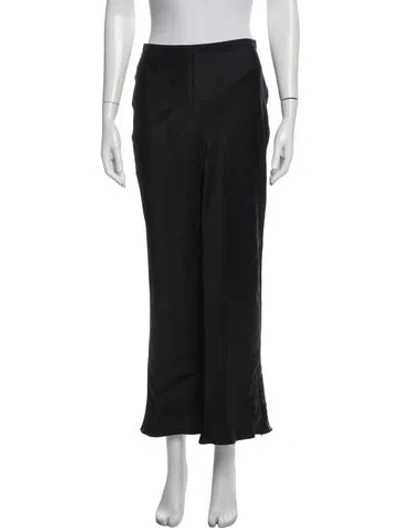 Pre-owned Anine Bing Silk Midi Length Skirt In Black
