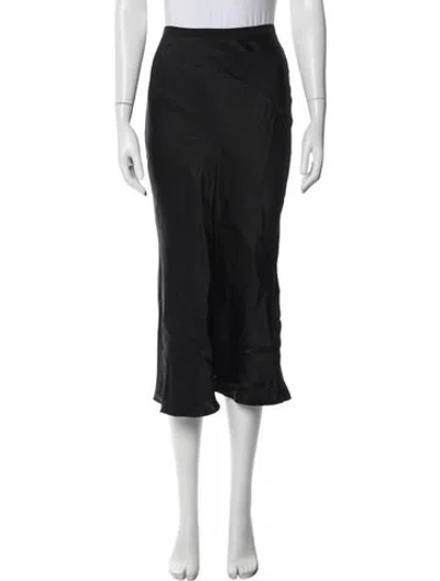 Pre-owned Anine Bing Silk Midi Length Skirt In Black