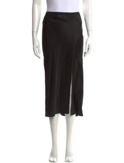 Pre-owned Anine Bing Silk Midi Length Skirt In Black