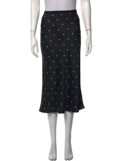 Pre-owned Anine Bing Silk Midi Length Skirt In Black