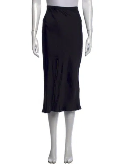 Pre-owned Anine Bing Silk Midi Length Skirt In Black